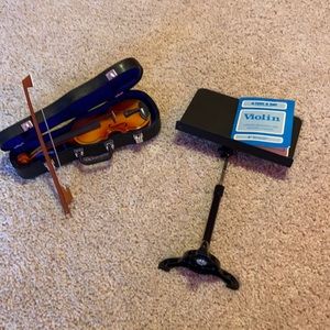 American Girl violin, music stand and song book